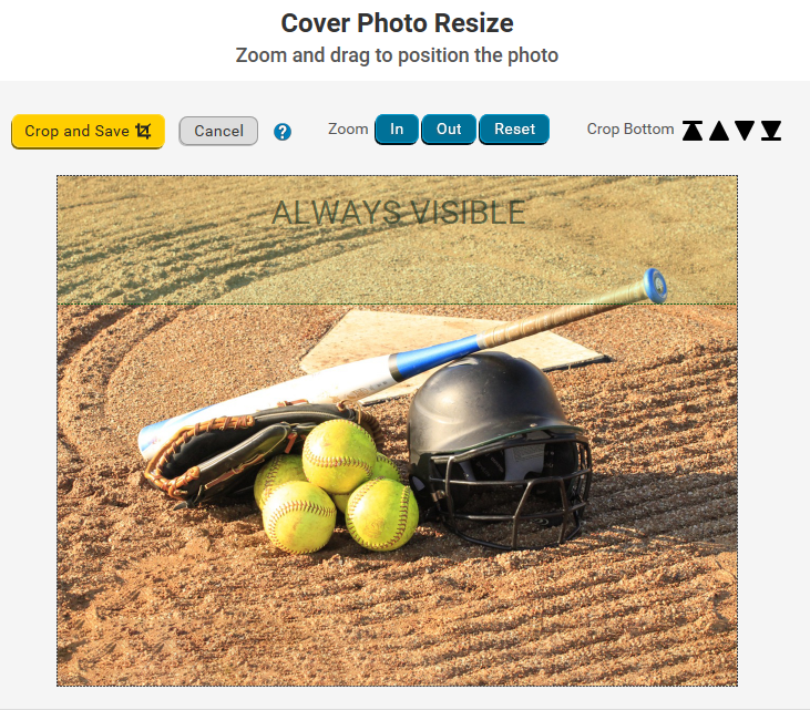 Example of Cover Photo Resize Interface